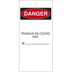 Étiquettes de Condamnation - Travaux en Cours - Polyester Souple - Lot de10  - 50 x 110 mm