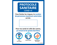 Affiche - Nombre de personnes maximum autorisées - A3 et A4 - version bleue