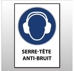 Panneau EPI - Serre-tête anti-bruit obligatoire - M003 - ISO 7001