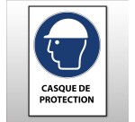 Panneau EPI - Casque de protection obligatoire - M014 - ISO 7001  - Vinyle Souple Autocollant - A5