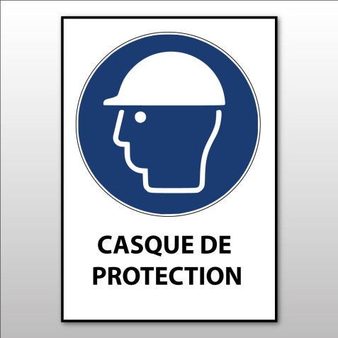 Panneau EPI - Casque de protection obligatoire - M014 - ISO 7001