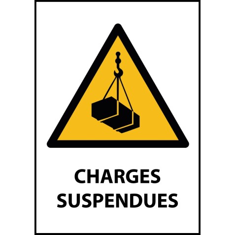 Panneau danger - Charges suspendues - W015 - ISO EN 7010