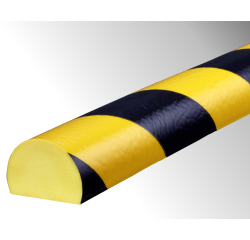 Butoir - Demi-cercle flexible jaune/noir - 1m - Polyuréthane