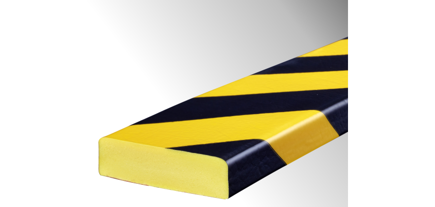 Butoir protection murale flexible jaune/noir – Longueur 1 m