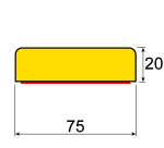 Butoir protection murale flexible jaune/noir – Longueur 1 m