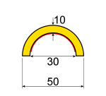 Butoir en arc - Protège tuyaux flexible en mousse polyuréthane - L 1 m