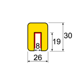 Butoir de protection en U flexible - Longueur 1 m - Mousse PU