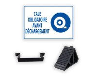 Cale de roue - Avec panneau obligatoire - Caoutchouc renforcé