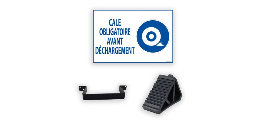 Cale de roue - Avec panneau obligatoire - Caoutchouc renforcé
