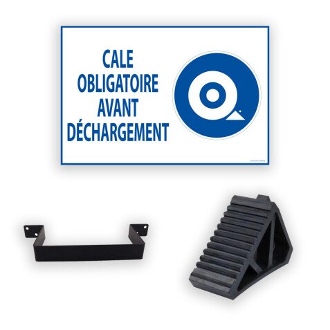 Cale de roue - Avec panneau obligatoire - Caoutchouc renforcé