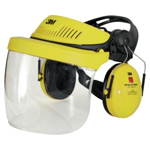 Casque anti bruit - Visière transparente polycarbonate 27 dB