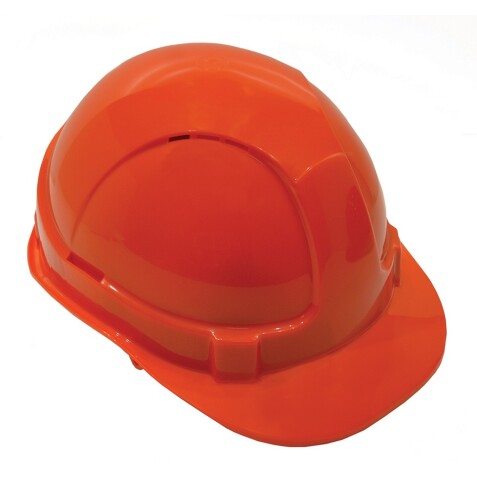 Casque de protection - Travaux hauteur visière, harnais 6 pts  - Orange