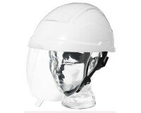 Casque de protection électricien avec écran facial intégré - Blanc