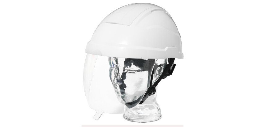 Casque de protection électricien avec écran facial intégré - Blanc