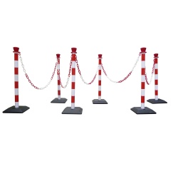 Chaîne de Signalisation à Maillons pour poteaux - 2 m - PVC  - Rouge/Blanc