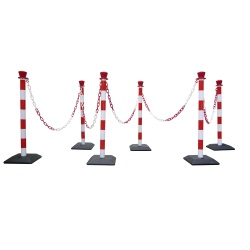 Chaîne de Signalisation à Maillons pour poteaux - 2 m - PVC  - Rouge/Blanc