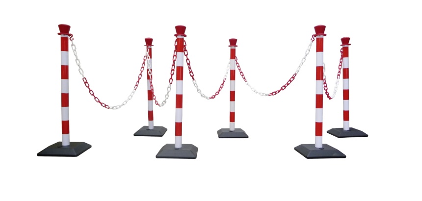 Chaîne de Signalisation à Maillons pour poteaux - 2 m - PVC  - Jaune/Noir