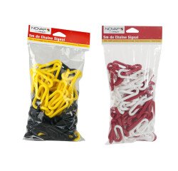 Chaîne de signalisation poteaux - Polyéthylène haute densité - 5m  - Rouge/Blanc