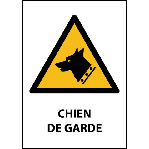 Signalétique W013 – Panneau danger chien de garde – ISO 7010