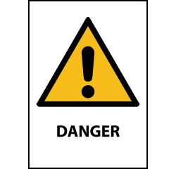 Panneau de danger universel – W001 – Norme ISO EN 7010 sécurité  - Vinyle Souple Autocollant - A5