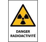 Panneau danger - Danger Radioactivité - W003 - ISO EN 7010  - Vinyle Souple Autocollant - A4