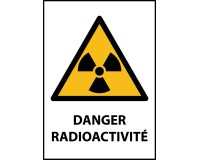 Panneau danger - Danger Radioactivité - W003 - ISO EN 7010  - Vinyle Souple Autocollant - A4
