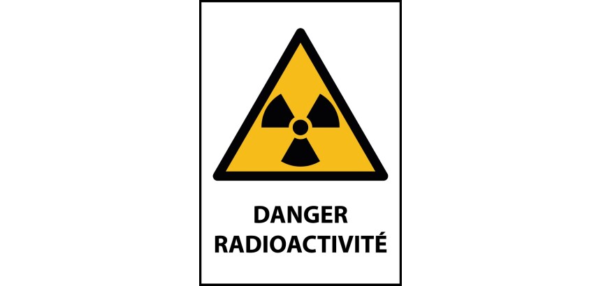 Panneau danger - Danger Radioactivité - W003 - ISO EN 7010  - Vinyle Souple Autocollant - A4
