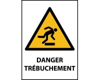 Panneau danger - Danger Trébuchement - W007 - ISO EN 7010  - Vinyle Souple Autocollant - A4