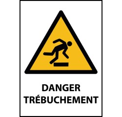 Panneau danger - Danger Trébuchement - W007 - ISO EN 7010  - Vinyle Souple Autocollant - A4