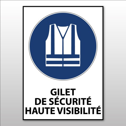 Panneau EPI - Gilet sécurité obligatoire - M015 - ISO 7001