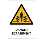 Panneau sécurité - W019 – Danger d’écrasement – ISO EN 7010  - PVC 2 mm - A3