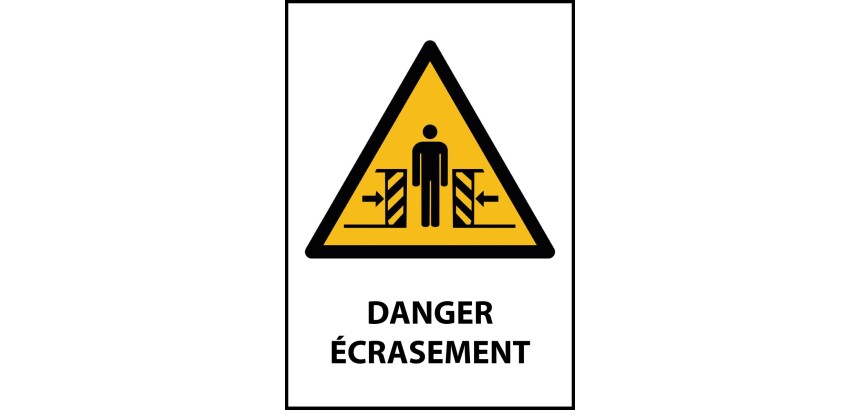 Panneau sécurité - W019 – Danger d’écrasement – ISO EN 7010  - PVC 2 mm - A3