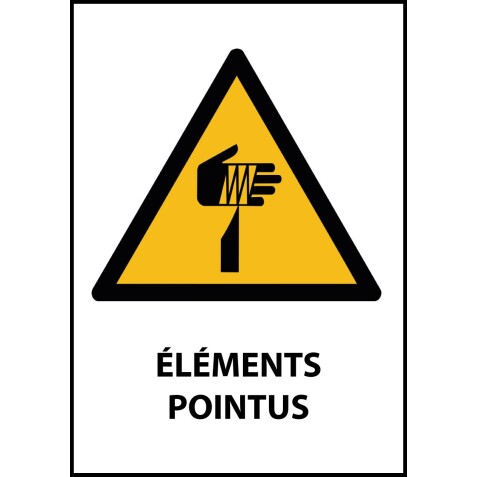 Panneau de danger - Eléments pointus - W022 - ISO EN 7010