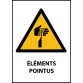 Panneau de danger - Eléments pointus - W022 - ISO EN 7010