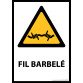Panneau - Fil barbelé - W033- format portrait   - Vinyle Souple Autocollant - A4