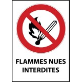 Panneau d'interdiction - Flammes nues interdites - P003 - ISO 7010