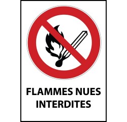 Panneau d'interdiction - Flammes nues interdites - P003 - ISO 7010