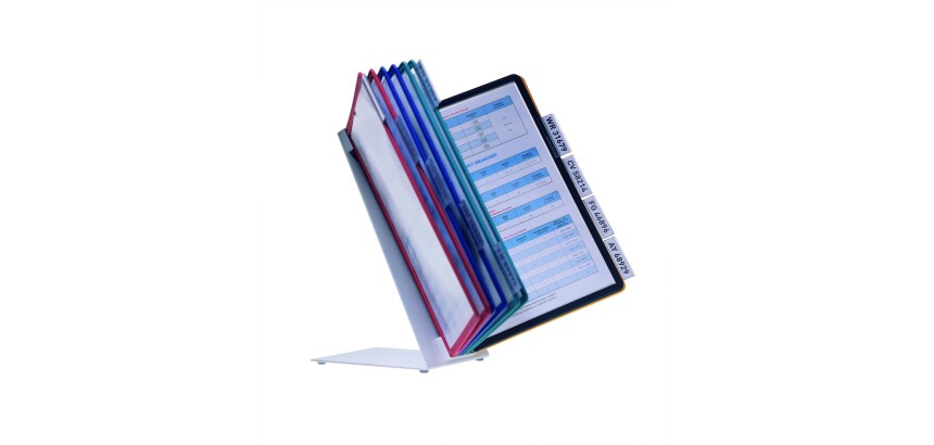 Chevalet - Porte-Documents A4 - Métal et Polypropylène  - 30 inserts