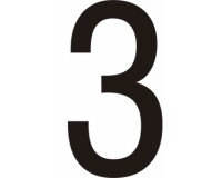 Chiffres adhésifs coloris noir - 0, ...,9, 50 ou 75mm - par 10