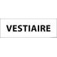 Panneau d'information - Vestiaire - 210x75 mm - PVC laminé  - Blanc - Vinyle Souple Autocollant