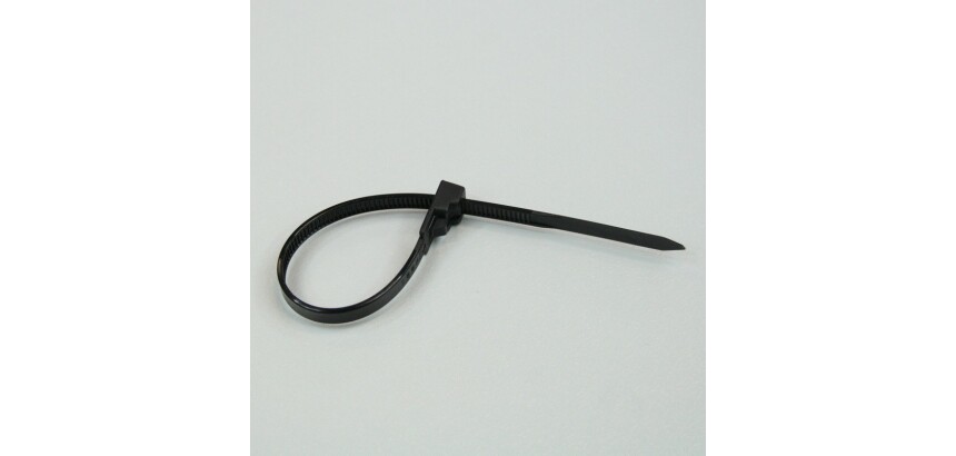 Colliers de serrage réutilisables - Largeur 4,8 mm - Polyamide 6.6  - 4 - - Noir