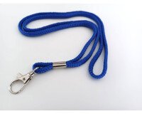 Cordon pour sifflet ou badge avec mousqueton - 90 cm - Bleu