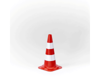 Cône de chantier ECO avec bandes réfléchissantes - Polyéthylène  - 500 mm