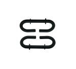 Lot de 2 crochets pour poteaux de chantier - PVC durable - Noir