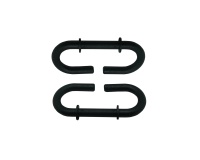 Lot de 2 crochets pour poteaux de chantier - PVC durable - Noir