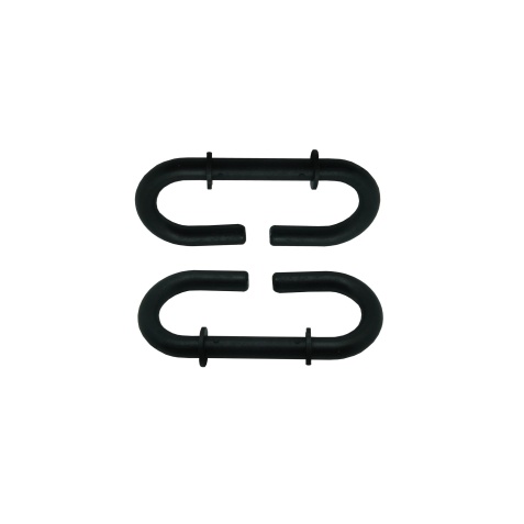 Lot de 2 crochets pour poteaux de chantier - PVC durable - Noir