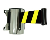 Enrouleur mural à sangle économique - Longueur 2 m x largeur 5 cm   - Jaune/Noir