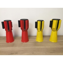 Enrouleur de sangle - Balise de sécurité - Rouge/Jaune