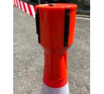 Enrouleur de sangle - Balise de sécurité - Rouge/Jaune