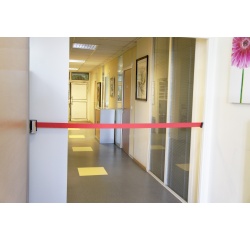 Enrouleur mural à sangle économique - Longueur 2 m x largeur 5 cm   - Bleu